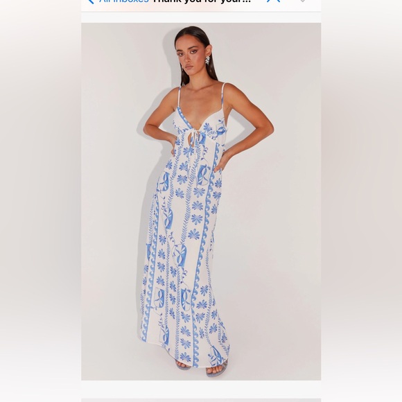 Peppermayo Dresses & Skirts - Blue and White Floral Maxi Dress